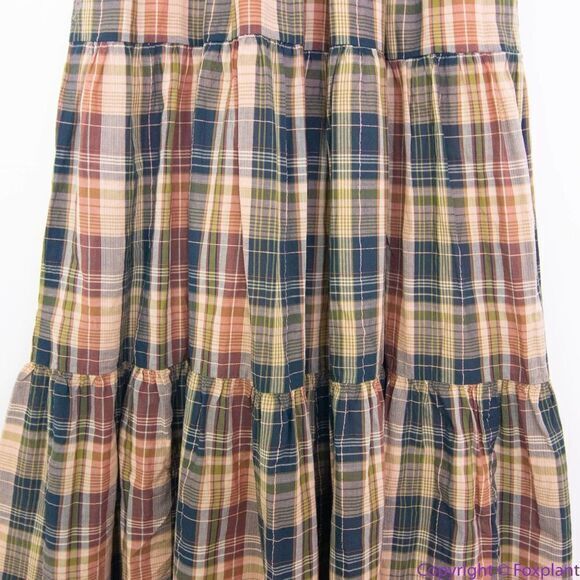 NEW Madewell Flutter-Sleeve Tiered Midi Dress in Plaid, M - Picture 15 of 16
